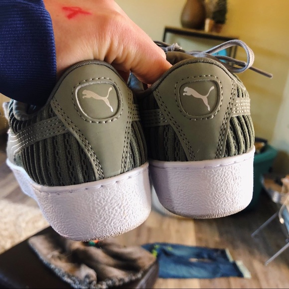 Green Puma Platform Sneakers - Picture 2 of 4